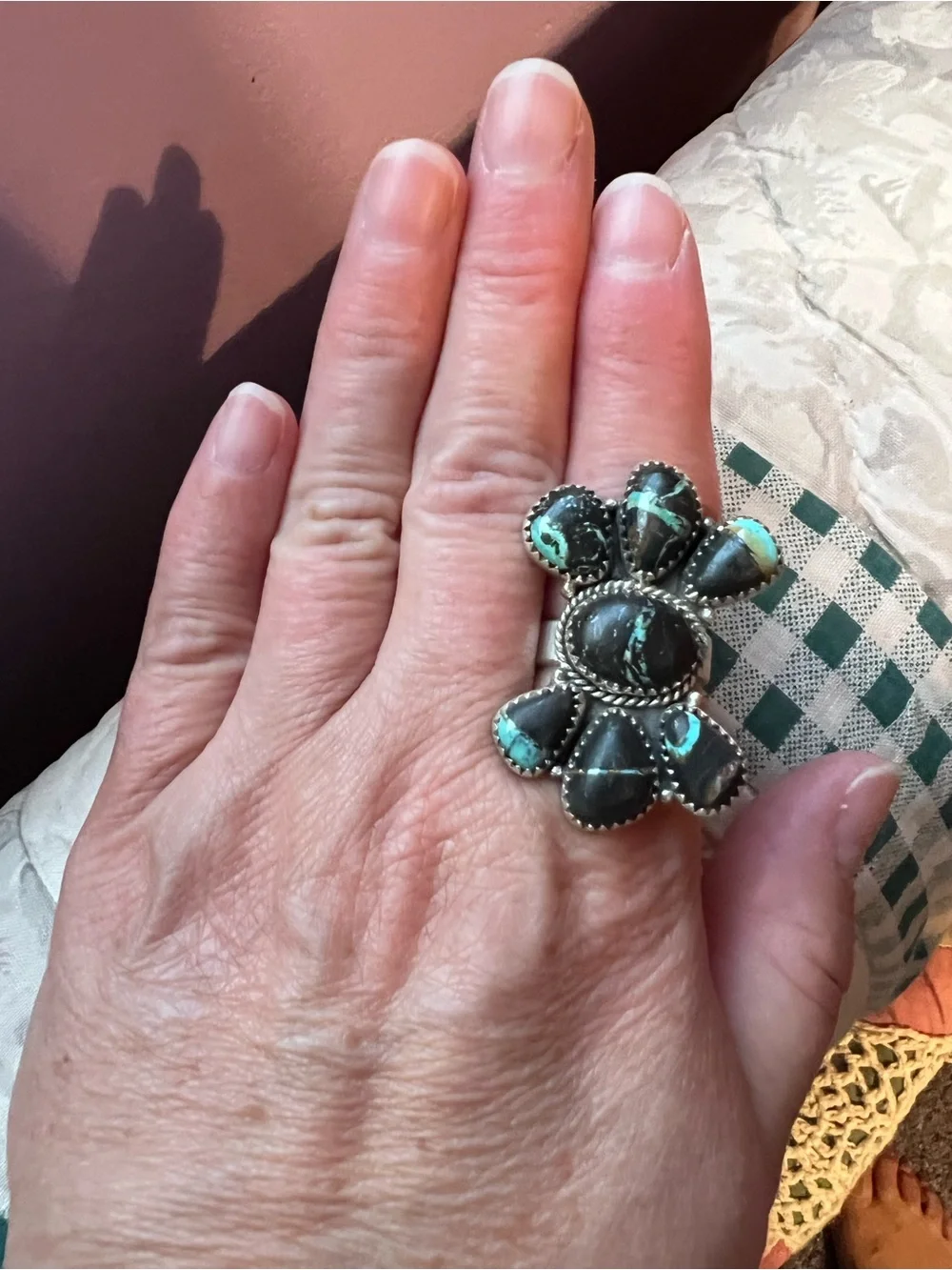 Sterling blackjack cluster ring